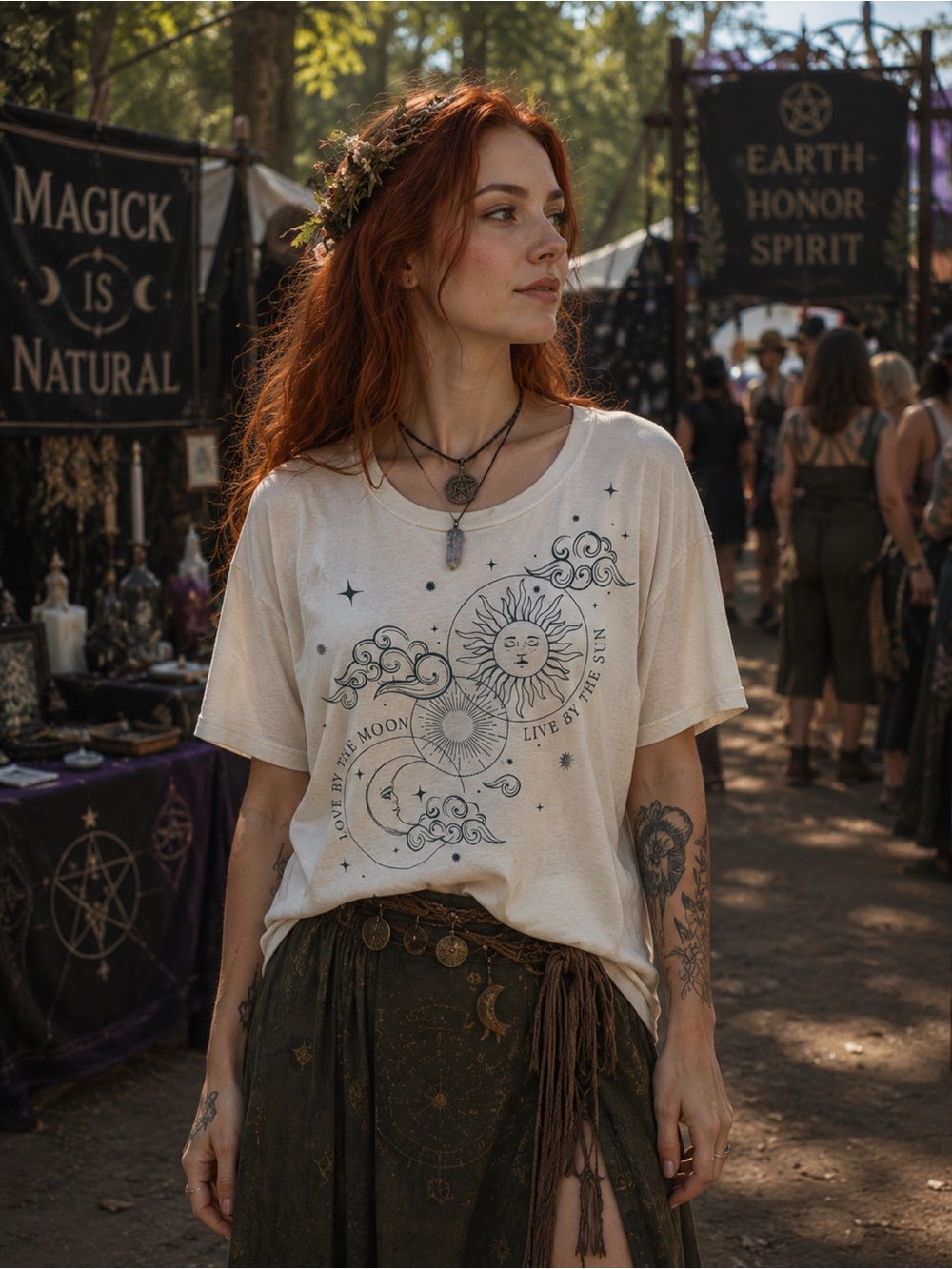 Cold Crush Cream Sun & Moon Graphic Tee